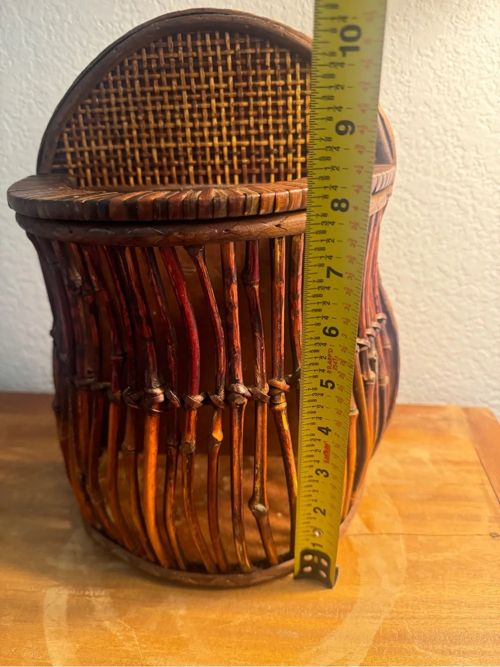 VINTAGE BAMBOO/ RATTAN WALL SCONCE PLANTER/BASKET